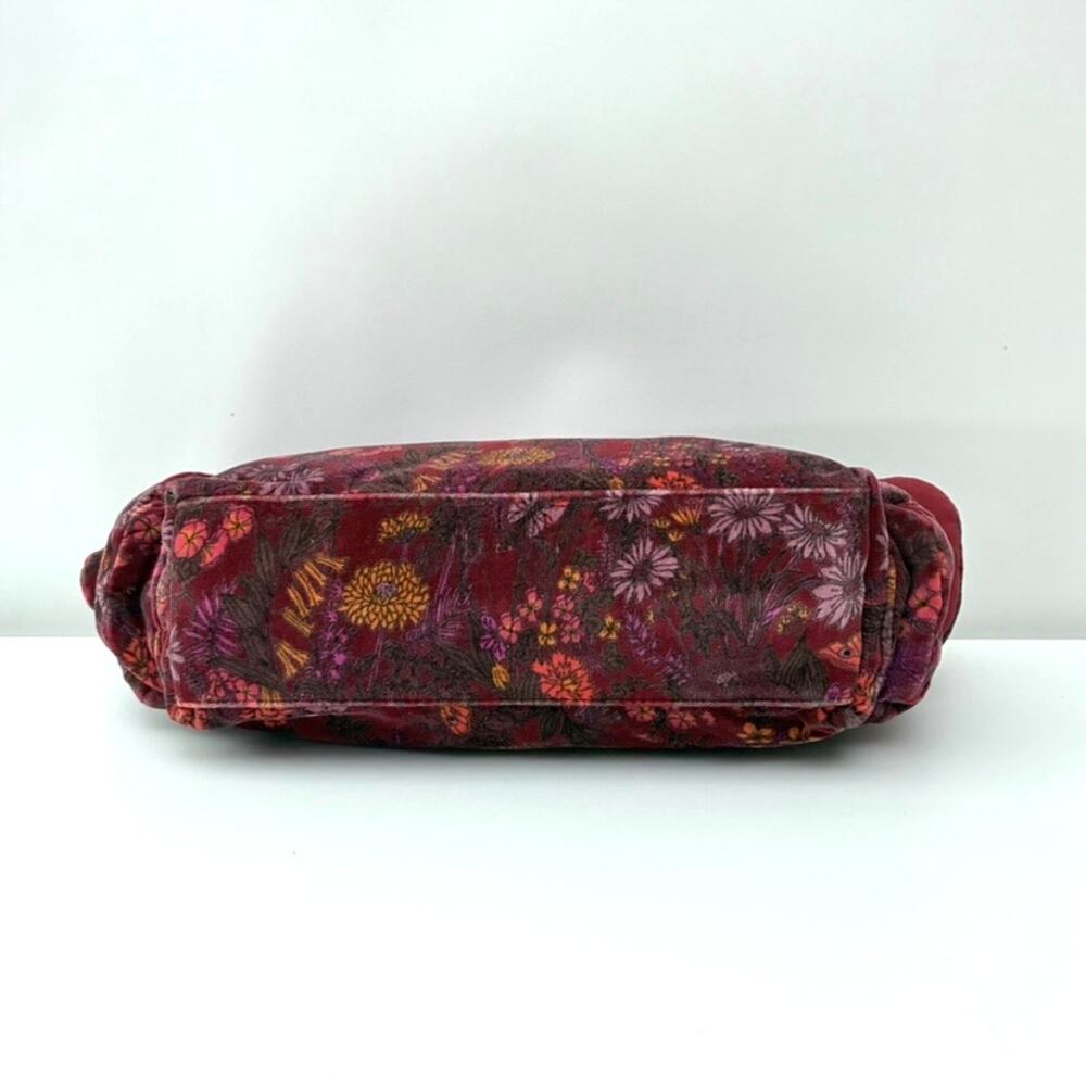 Vtg Y2K Gap Burgundy Floral Small Velvet Hobo Shoulder Bag - Boho - Whimsigoth - Picture 6 of 11